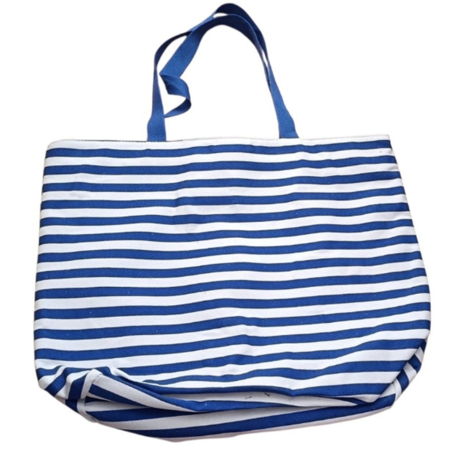 beach-bag-strips-blue Τσάντα Θαλάσσης XL-55*43cm Ριγέ Μπλε - Image 1