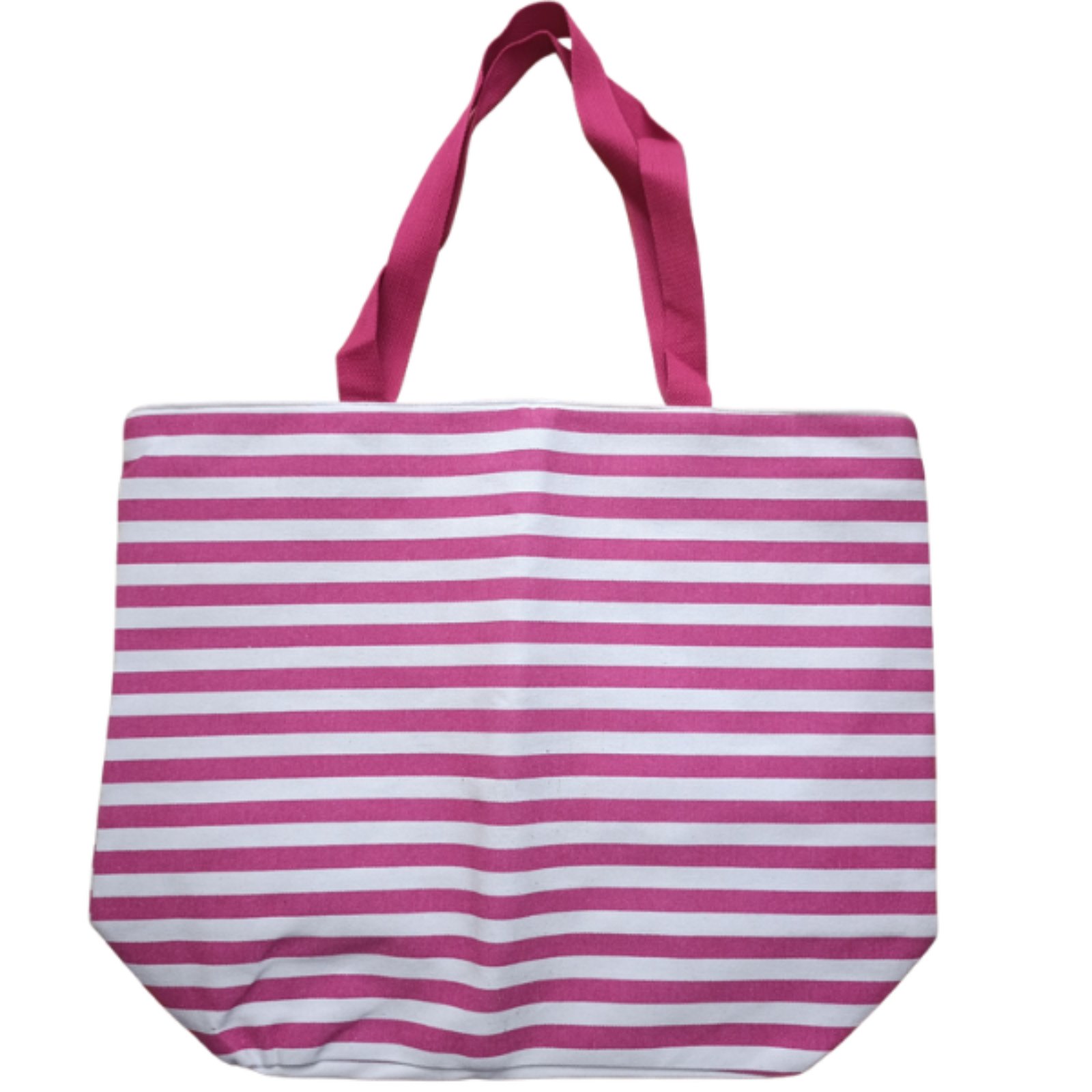 beach-bag-strips-pink Τσάντα Θαλάσσης XL-55*43cm Ριγέ Ροζ - Image 1
