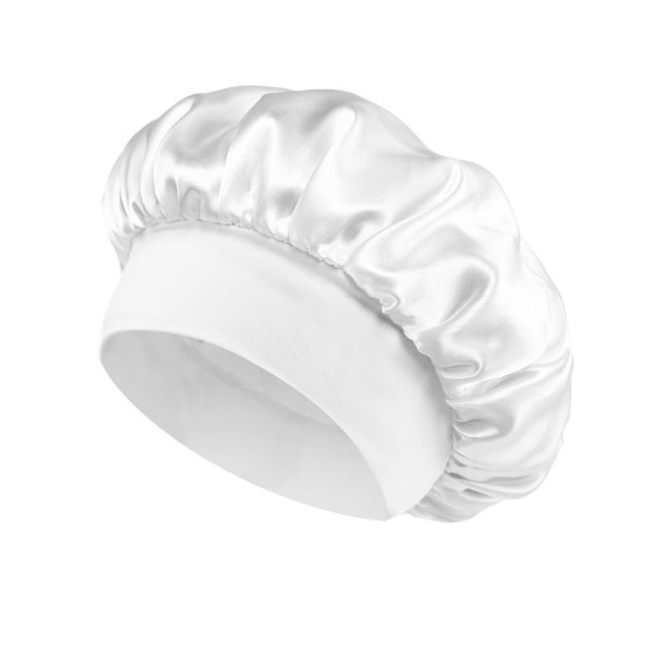 hair-cover-saten-white Μεταξωτό Σκουφάκι Ύπνου Λευκό 1τεμ - Image 1