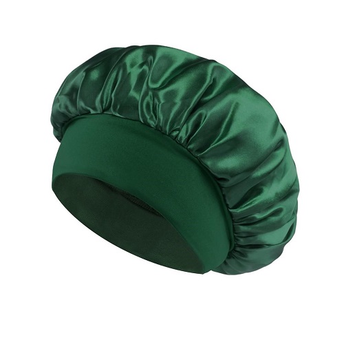 hair-cap-dark-green Μεταξωτό Σκουφάκι Ύπνου Σκούρο Πράσινο 1τεμ - Image 1